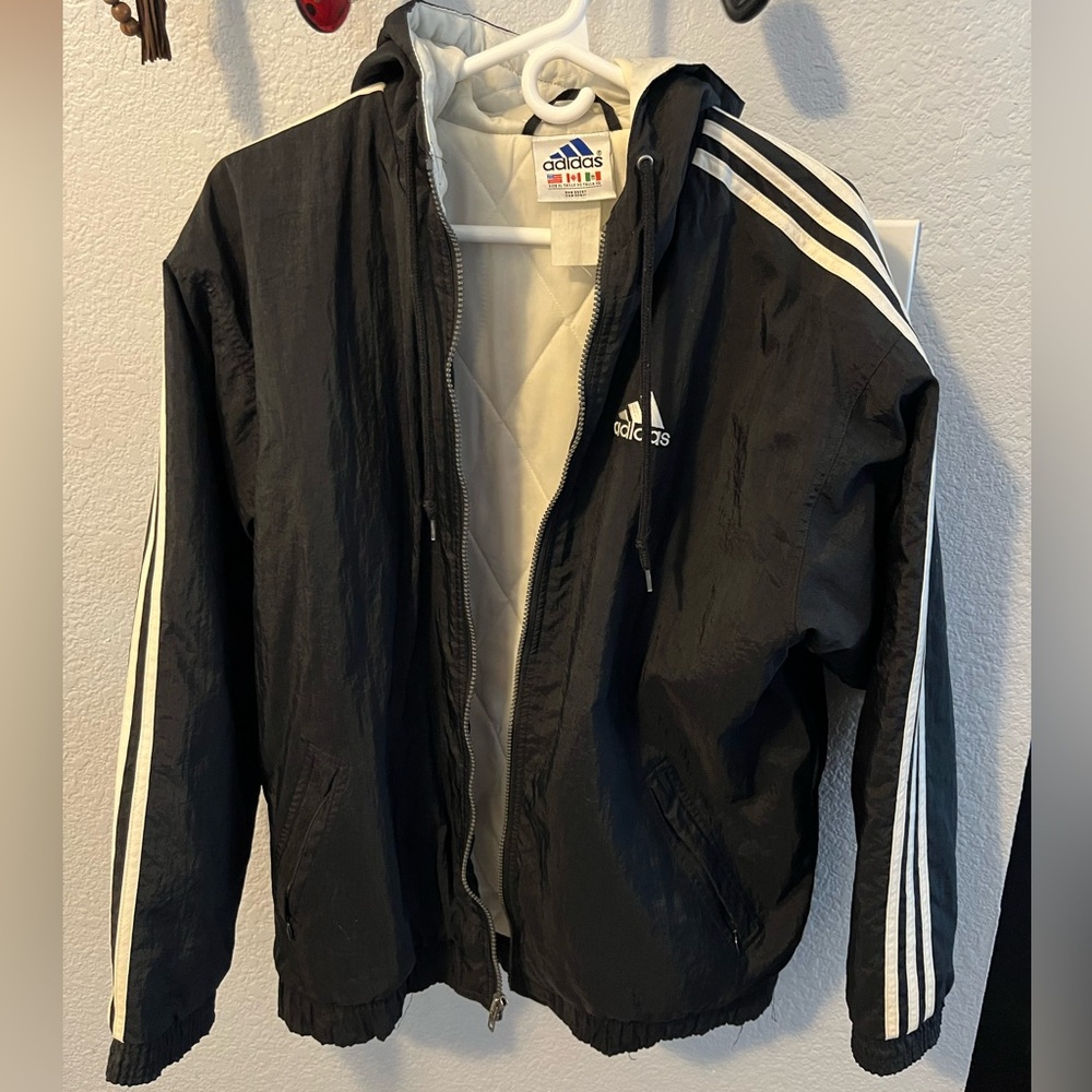 adidas Black Three-Stripe Jacket make a deal before Upcycled!